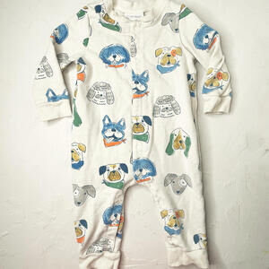 Angel Dear Baby Organic Cotton Dog Print Romper Pajama 12-18M